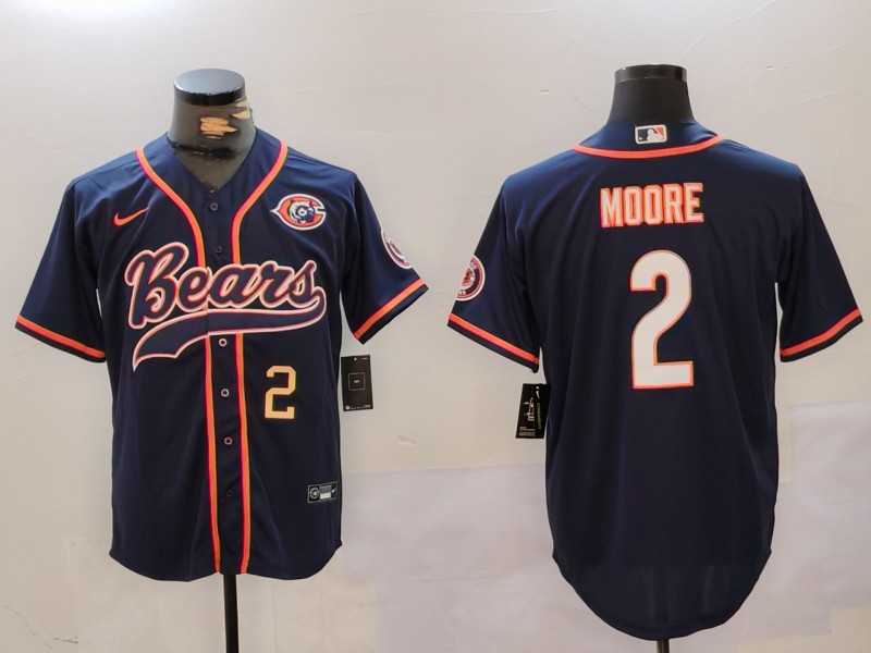 Men's Chicago Bears #2 DJ Moore Navy Throwback With Patch Cool Base Stitched Baseball Jerseys,We sell and wholesale Men's Chicago Bears #2 DJ Moore Navy Throwback With Patch Cool Base Stitched Baseball Jerseys on line form chian!